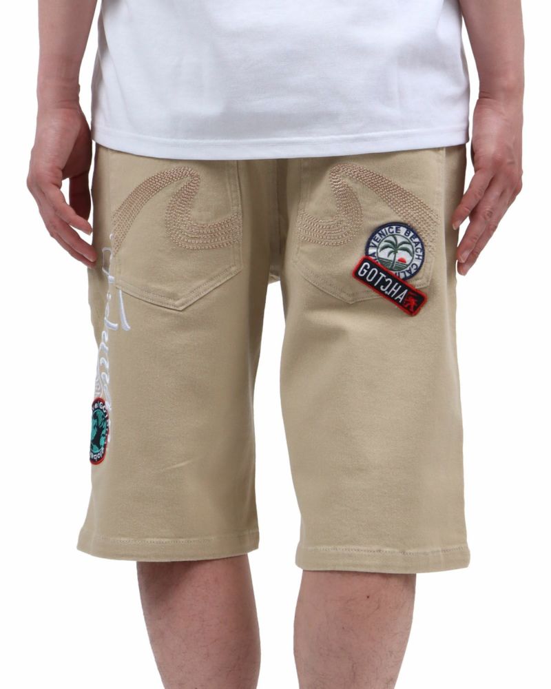 ベージュ：174cm62kg(Lサイズ着用)