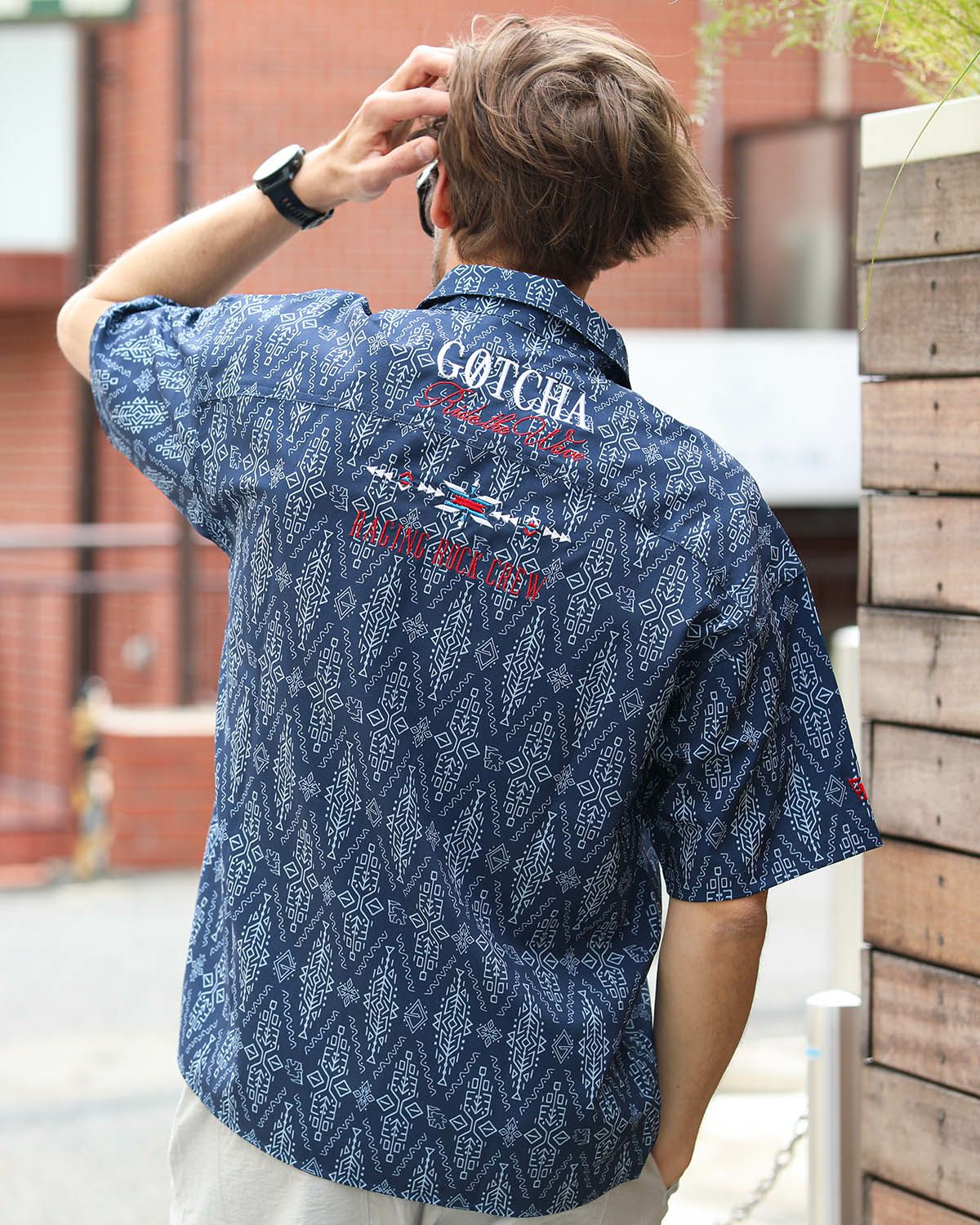 ネイビー：183cm70kg(Lサイズ着用)