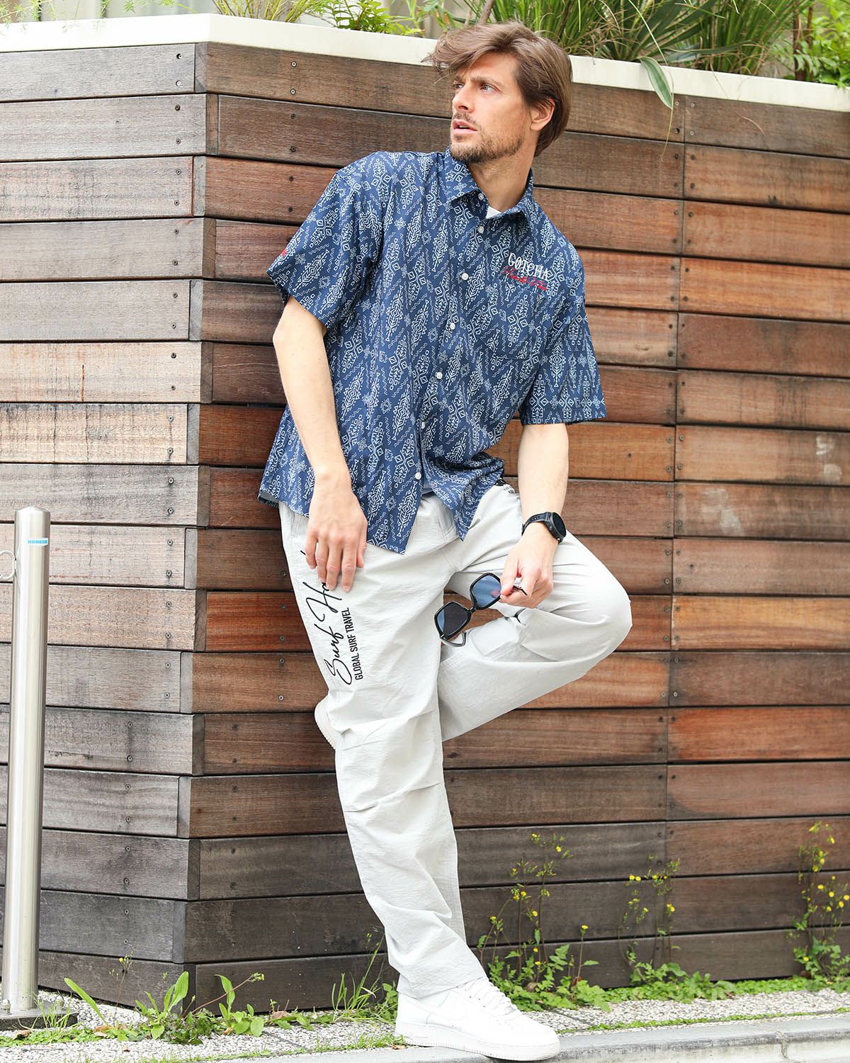 ネイビー：183cm70kg(Lサイズ着用)