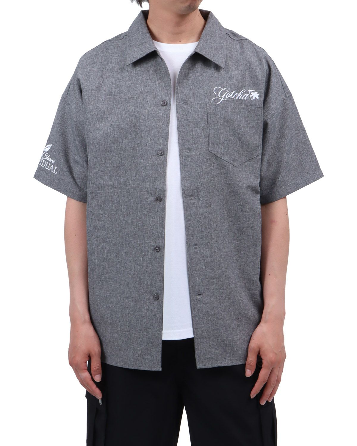 チャコール：174cm62kg(Lサイズ着用)