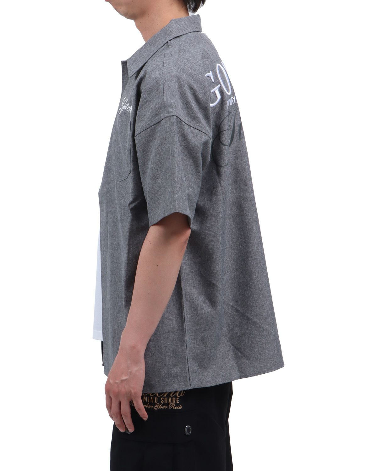 チャコール：174cm62kg(Lサイズ着用)