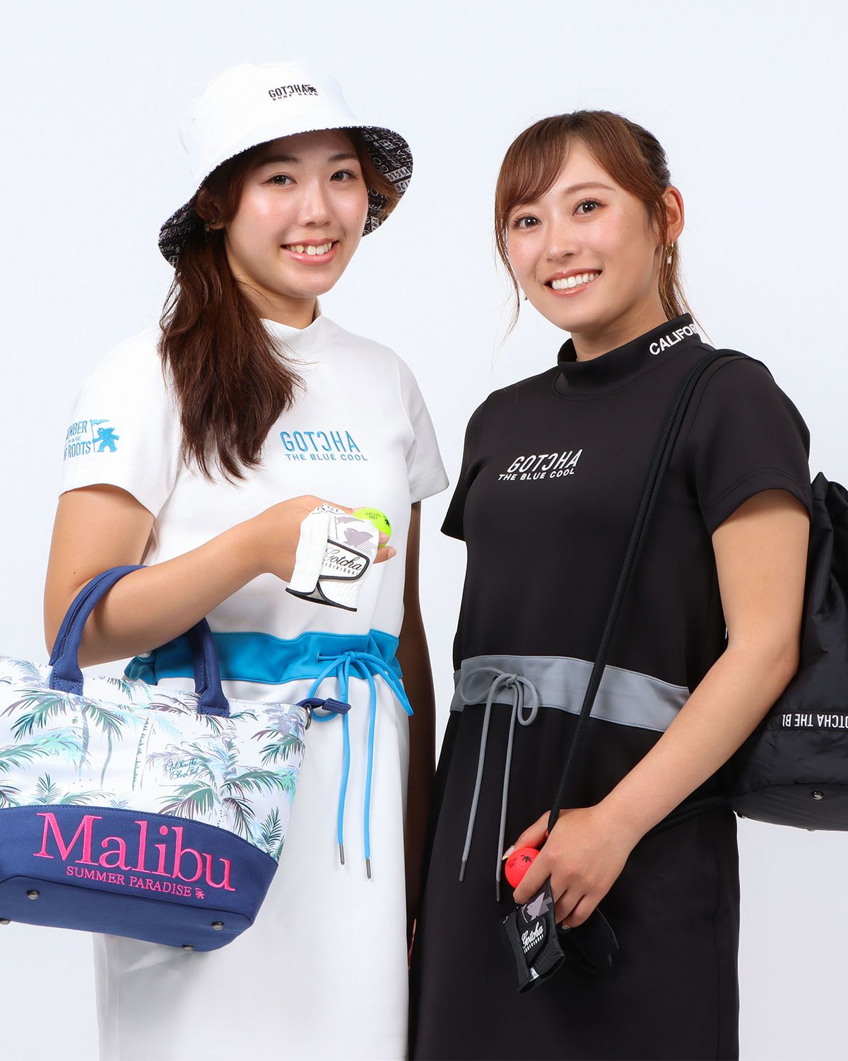 左：157cm(Sサイズ着用)、 右：154cm(Sサイズ着用)