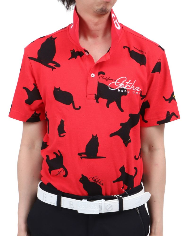 GOTCHA GOLF] 鹿の子 all over cat ポロシャツ | PEET ONLINE STORE