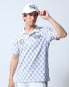 GOTCHA GOLF] ドライ 鹿の子 ロゴ 総柄 ポロシャツ | PEET