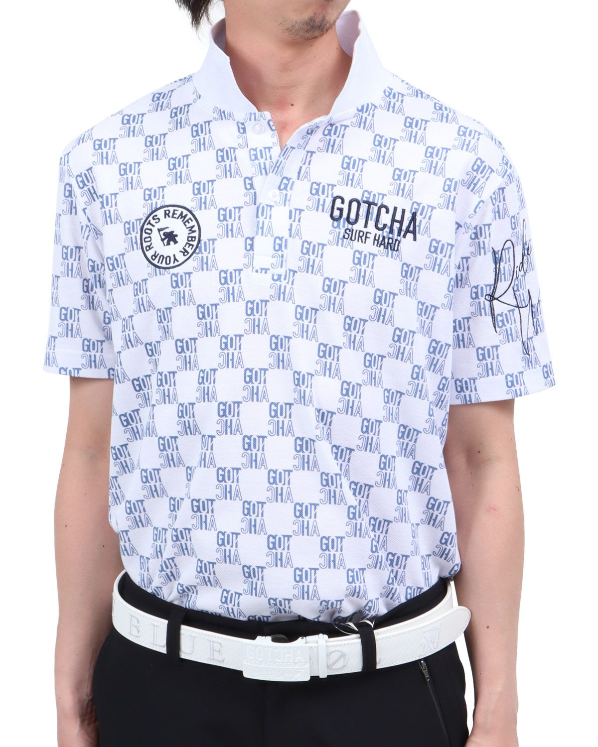 ホワイト：174cm62kg(Lサイズ着用)