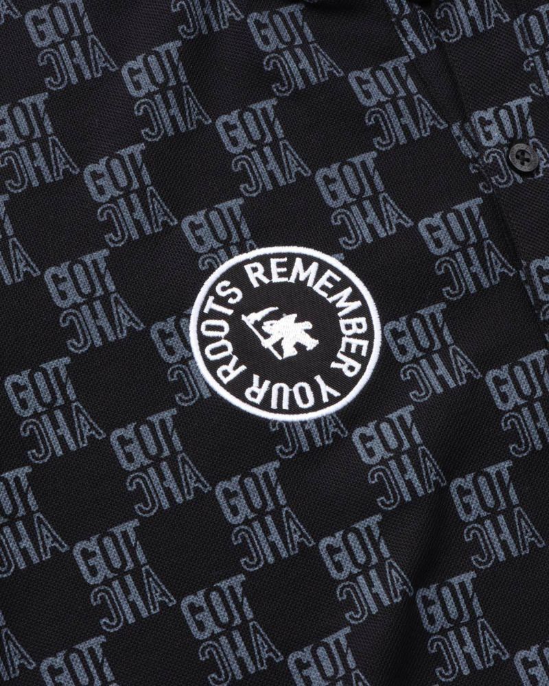 未使用級 Gotcha Golf 総柄 ロゴレザー ロゴボタン ゴルフ 2025