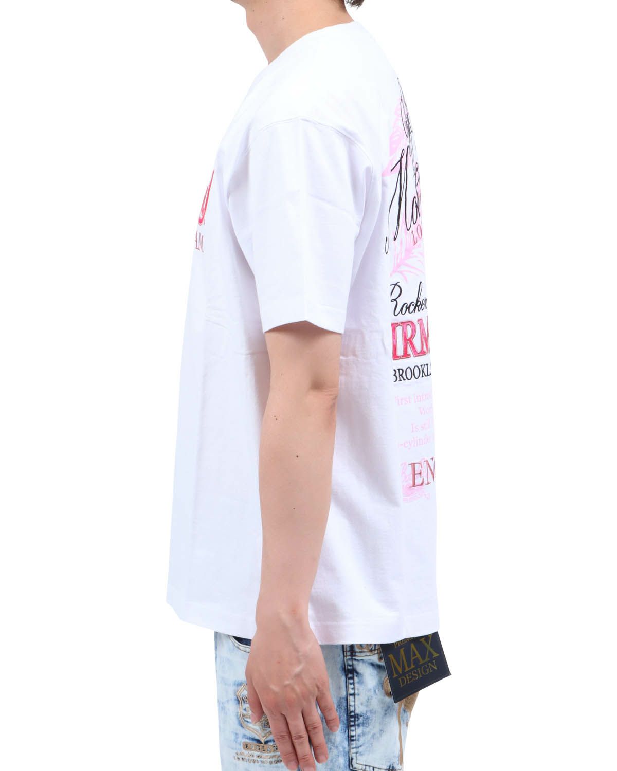 ホワイト：174cm62kg(Lサイズ着用)