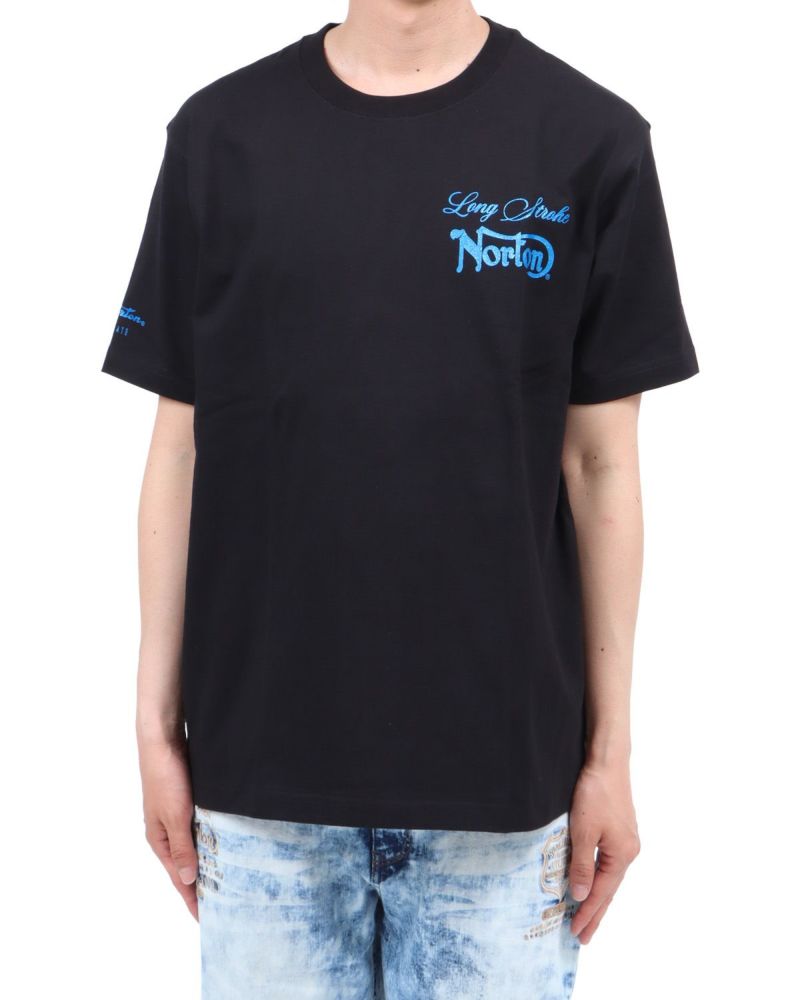 Norton] ブルー ラメ プリント Tシャツ | PEET ONLINE STORE