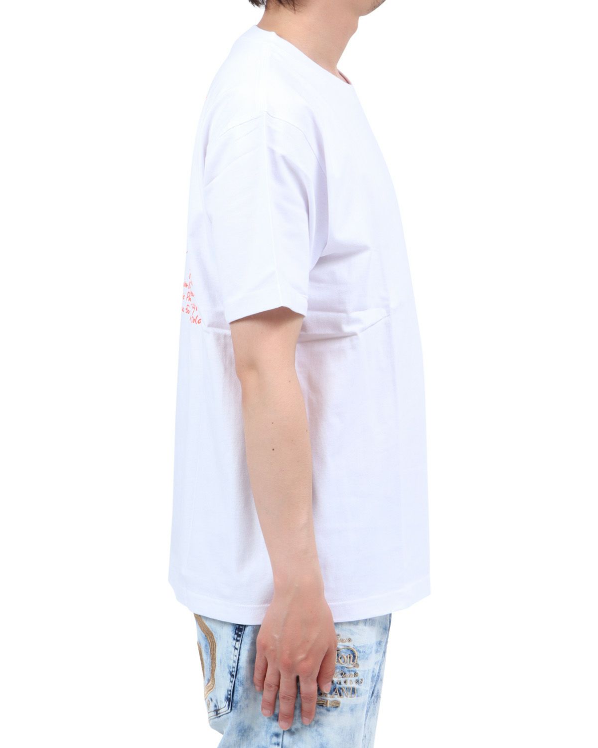 ホワイト：174cm62kg(Lサイズ着用)