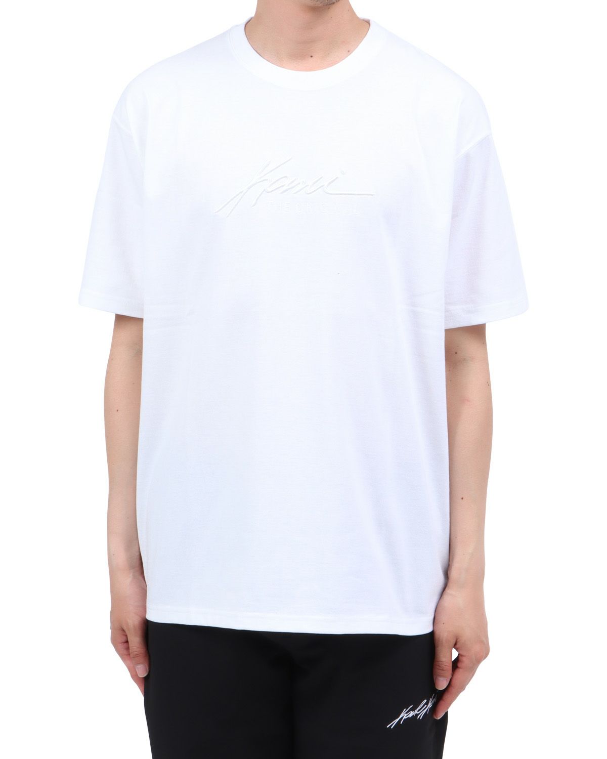 ホワイト：174cm62kg(Lサイズ着用)