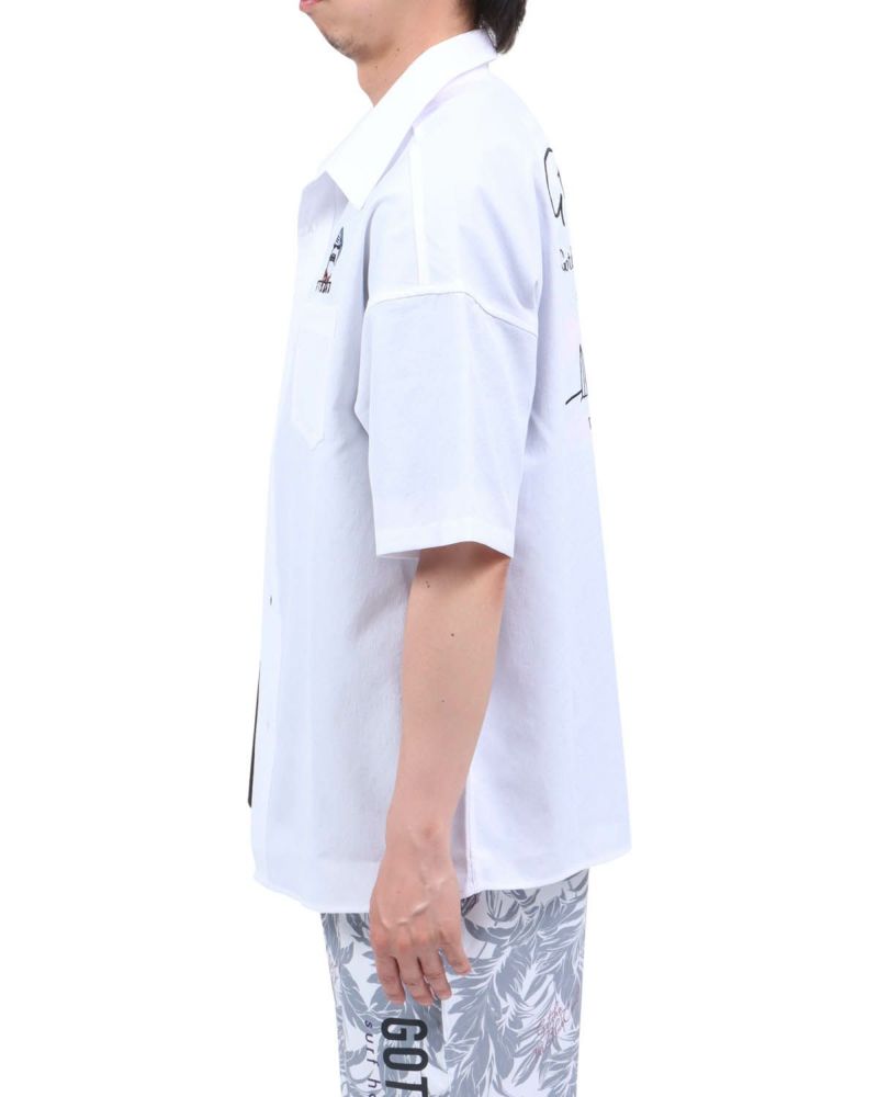 ホワイト：174cm62kg(Lサイズ着用)