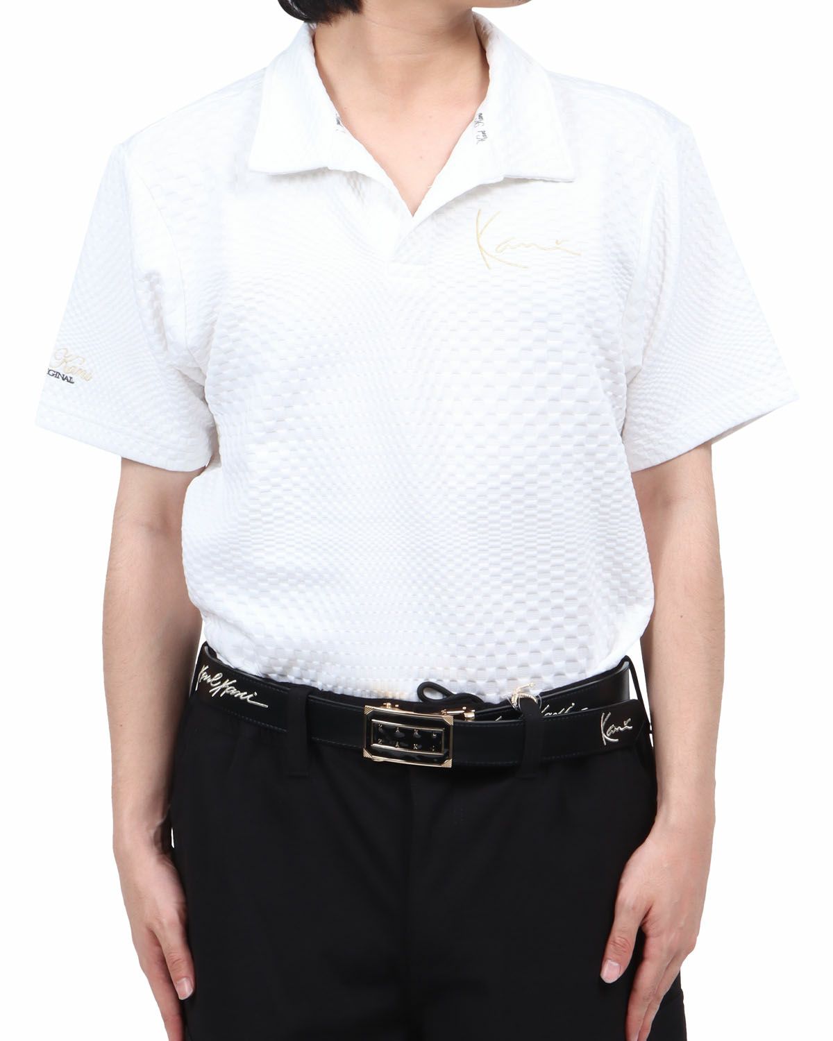 ホワイト：173cm60kg(Lサイズ着用)