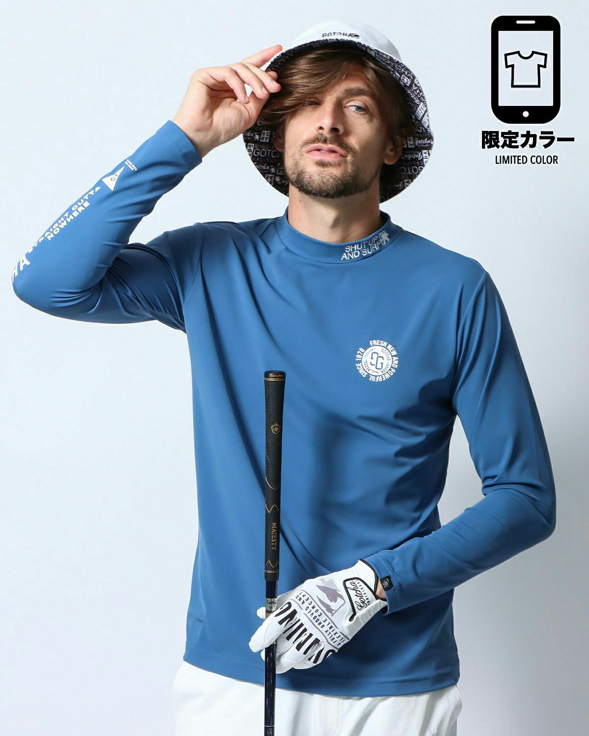 ブルー：183cm/70kg(Lサイズ着用)