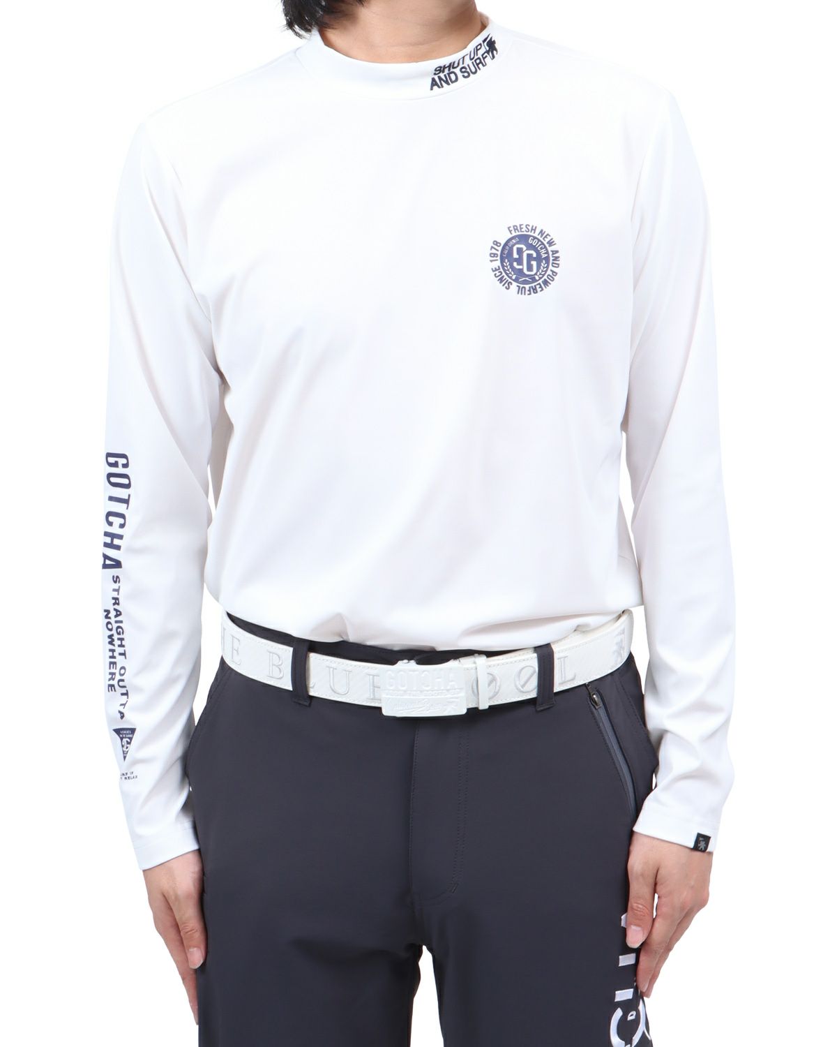 ホワイト：173cm60kg(Lサイズ着用