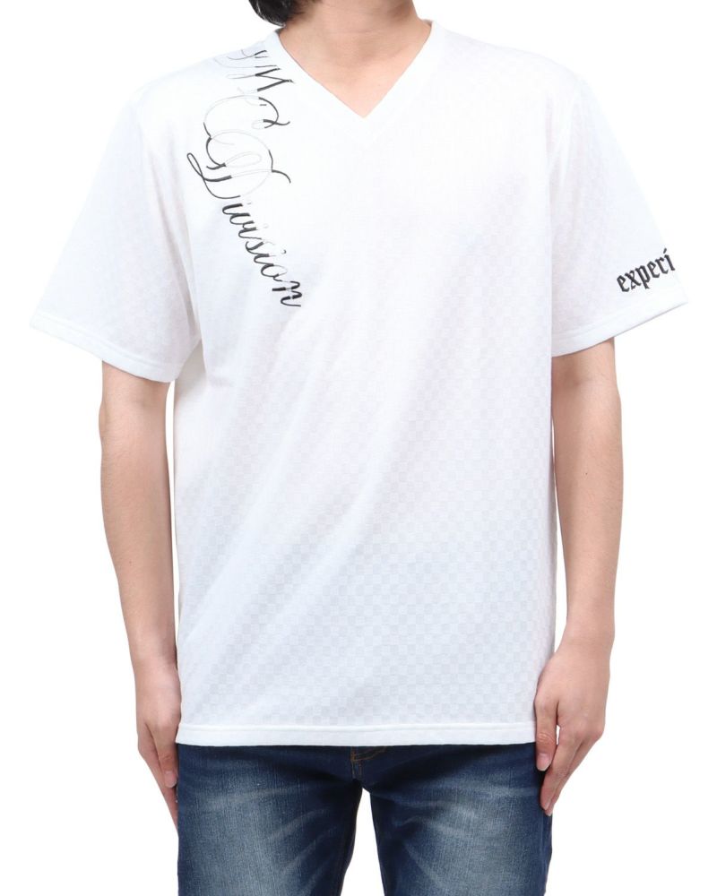 ホワイト：173cm60kg(Lサイズ着用)