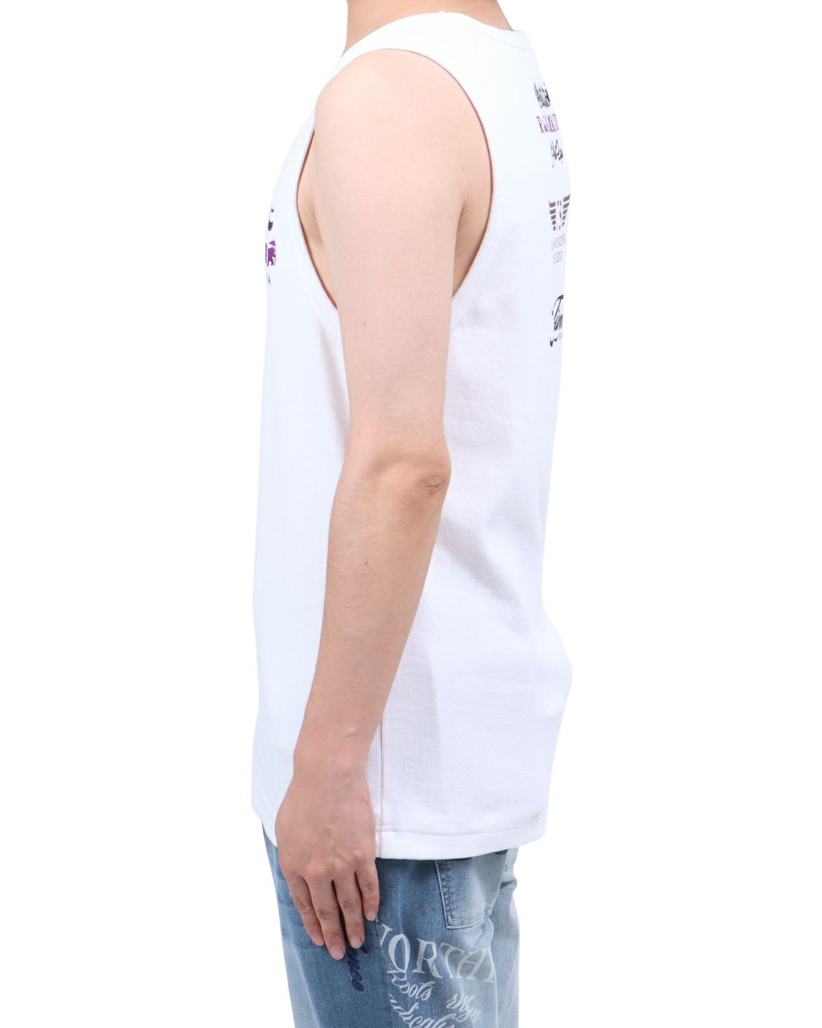 ホワイト：173cm60kg(Lサイズ着用