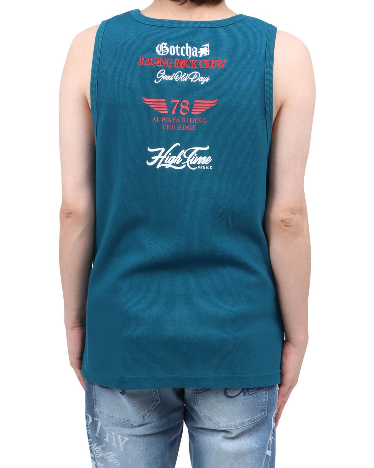 エメラルドグリーン：173cm60kg(Lサイズ着用