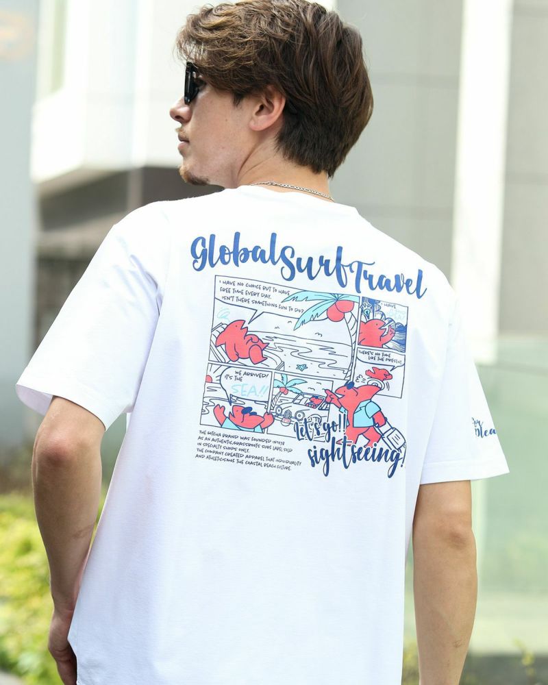 LIFE コラボフィッシュテール　Tシャツ　プリントTシャツ ホワイト ランドスケーププリントTシャツ（WEB限定価格 9/3～9/8）(M
