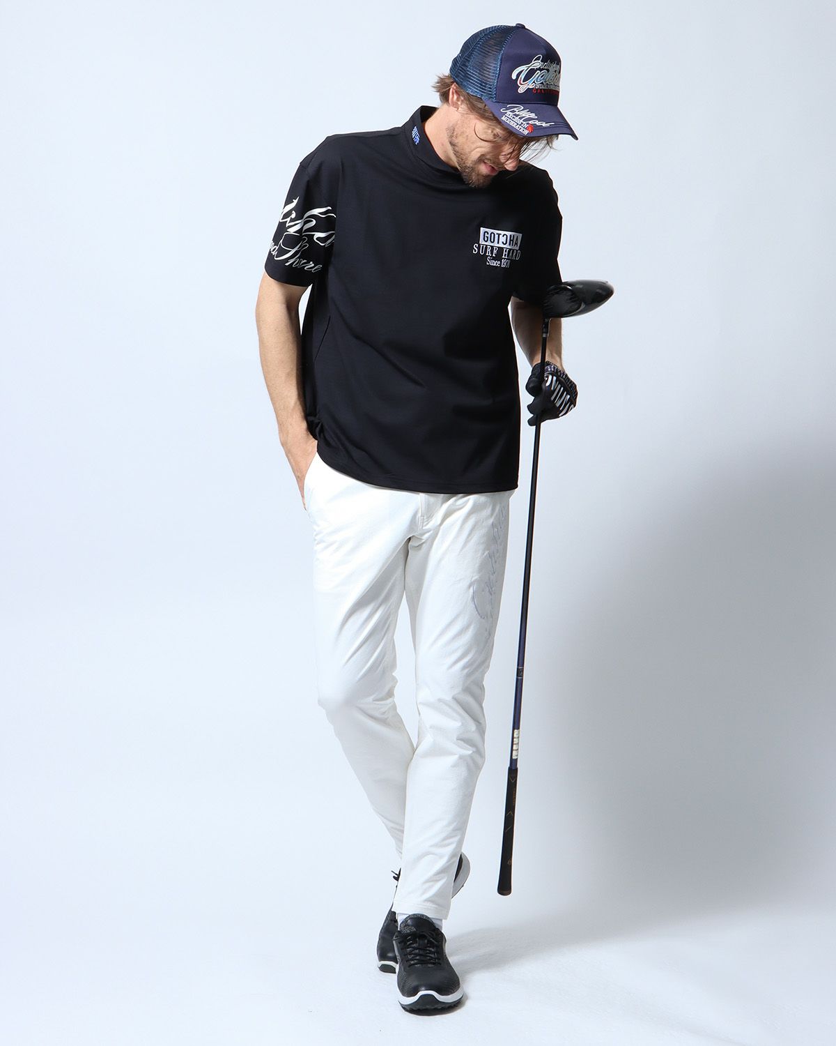 ホワイト：183cm/70kg(Lサイズ着用)