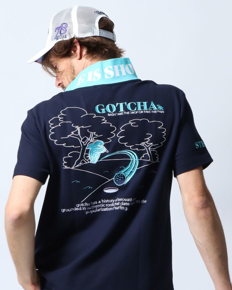 GOTCHA GOLF] ドライ 鹿の子 ホールインワン フィッシュマン