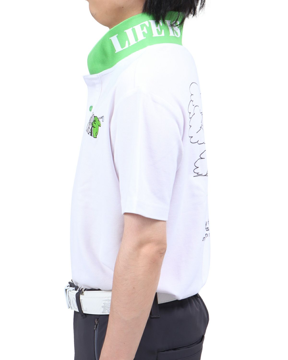 ホワイト：173cm60kg(Lサイズ着用