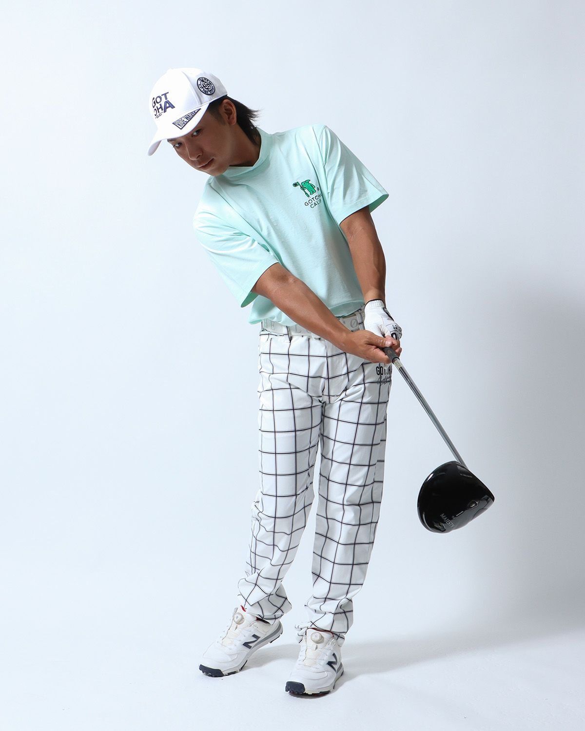 ミントグリーン：169cm/63kg(Lサイズ着用)