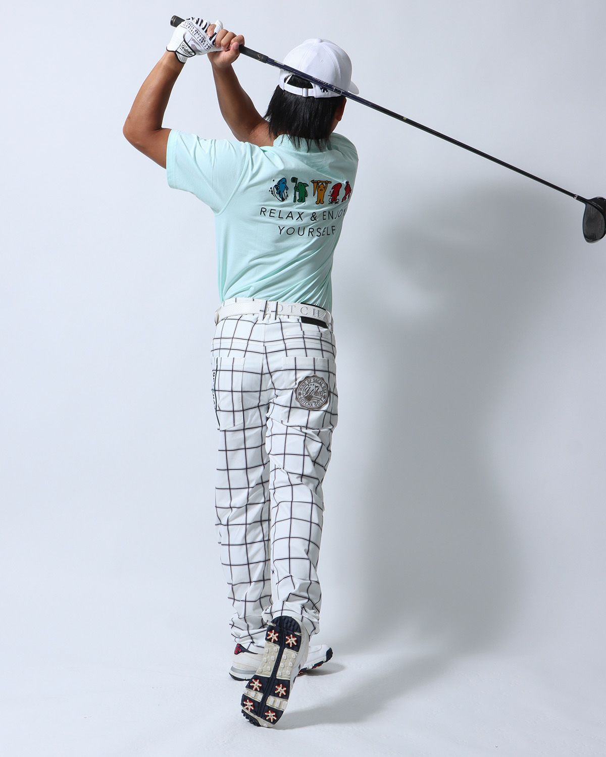 ミントグリーン：169cm/63kg(Lサイズ着用)