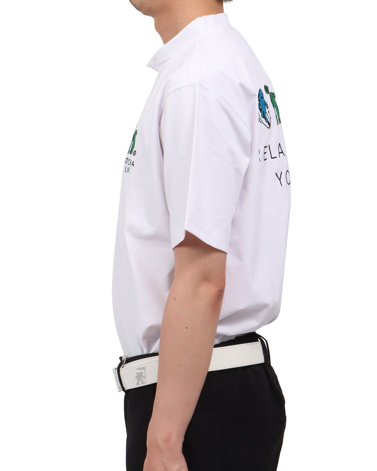 ホワイト：174cm62kg(Lサイズ着用)