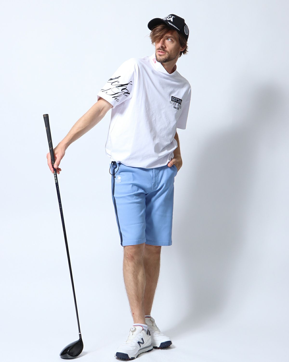 ホワイト：183cm/70kg(Lサイズ着用)