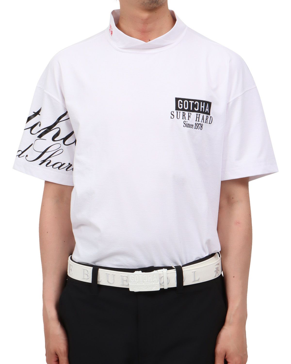 ホワイト：174cm62kg(Lサイズ着用)