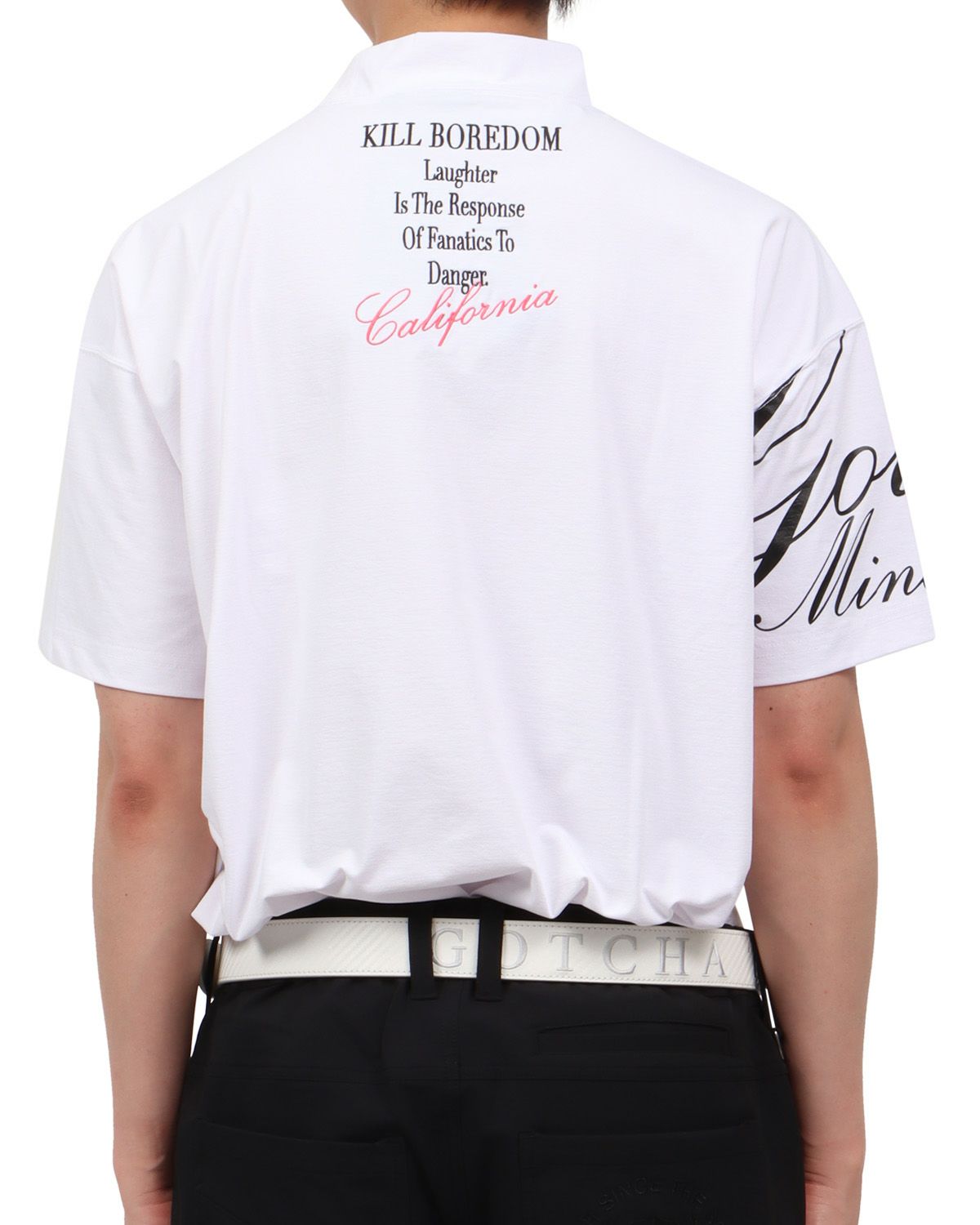 ホワイト：174cm62kg(Lサイズ着用)