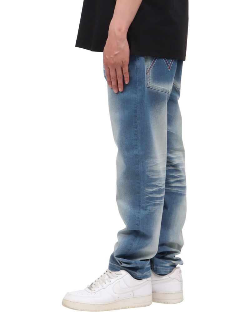 インディゴ：174cm62kg(Mサイズ着用)