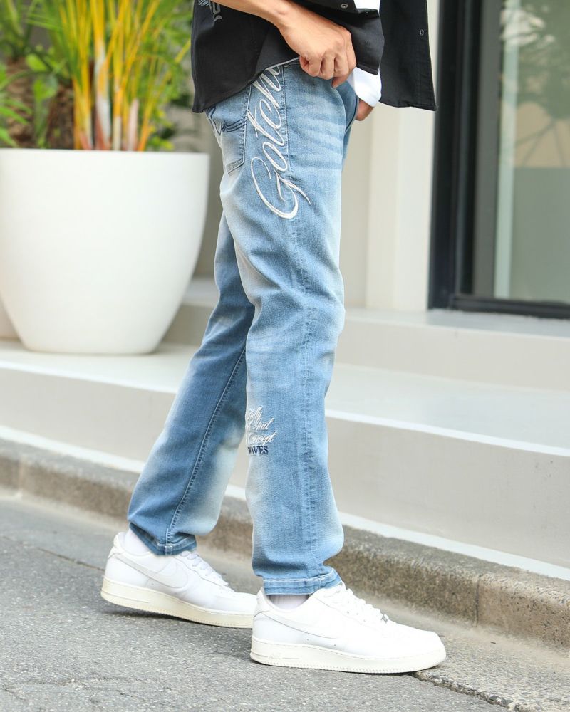 インディゴ：180cm/70kg(Mサイズ着用)