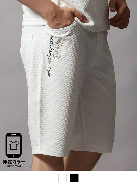 ホワイト：178cm/75kg(Lサイズ着用)