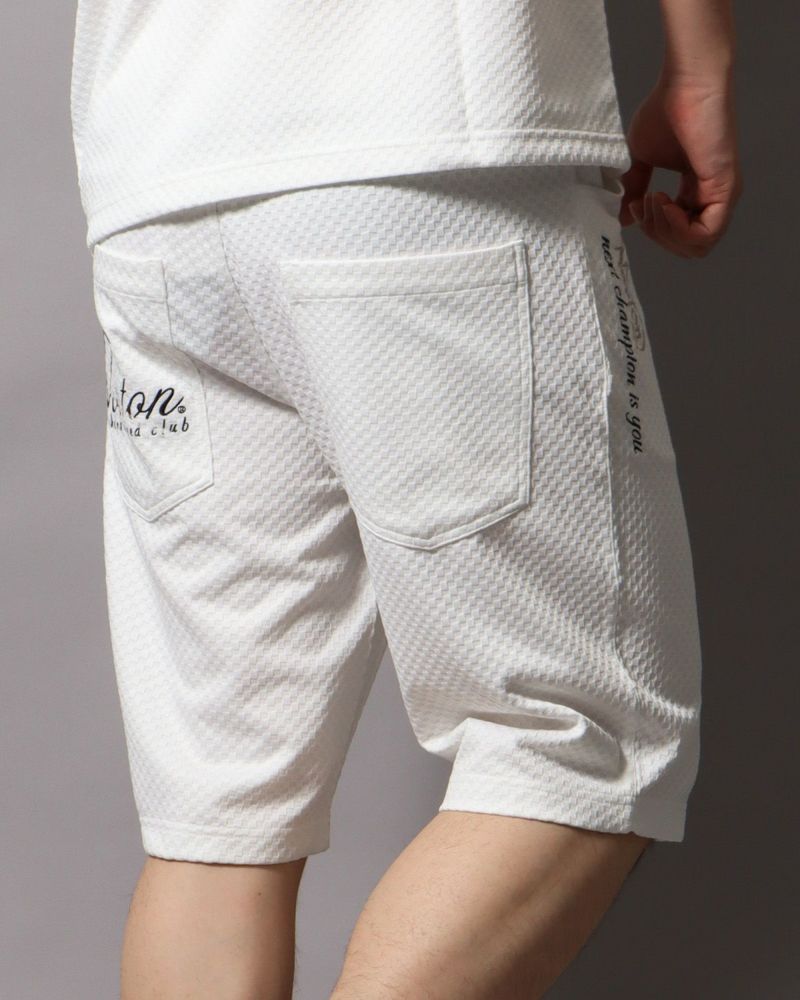 ホワイト：178cm/75kg(Lサイズ着用)