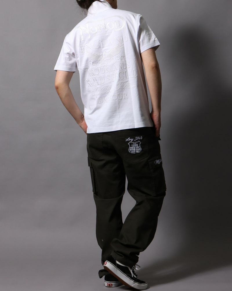 ホワイト：178cm/75kg(Lサイズ着用)