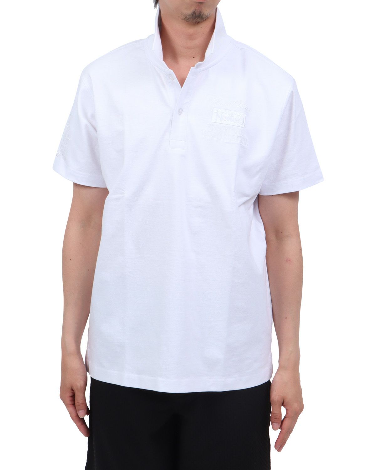 ホワイト：174cm62kg(Lサイズ着用)