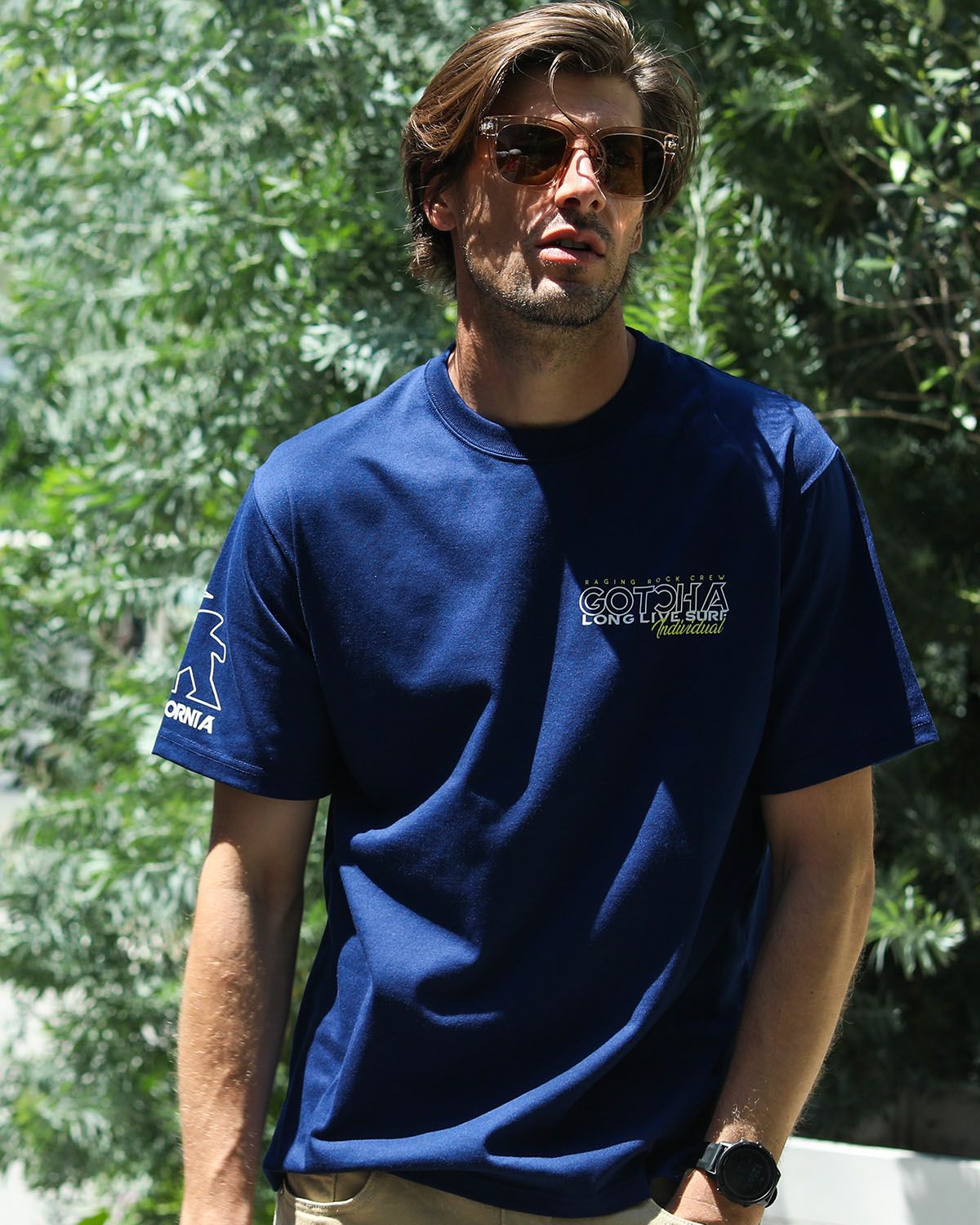 ネイビー：183cm/70kg(Lサイズ着用)