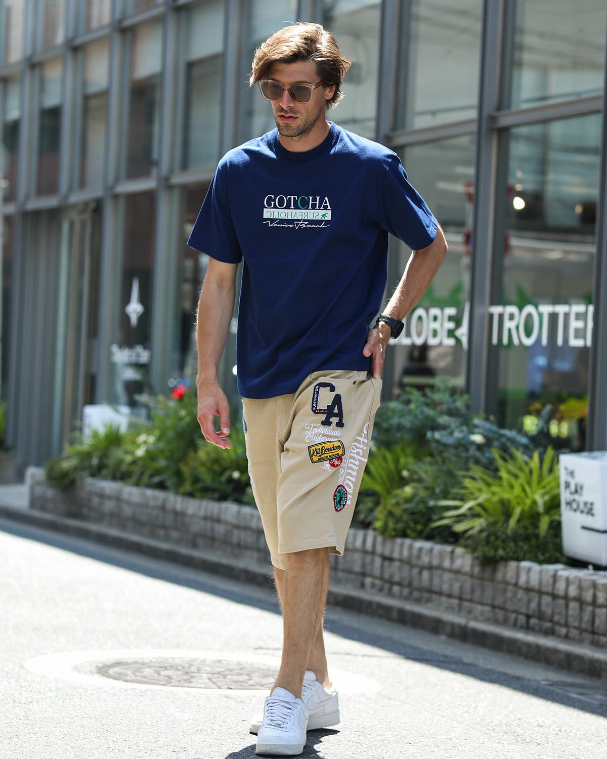 ネイビー：183cm/70kg(Lサイズ着用)