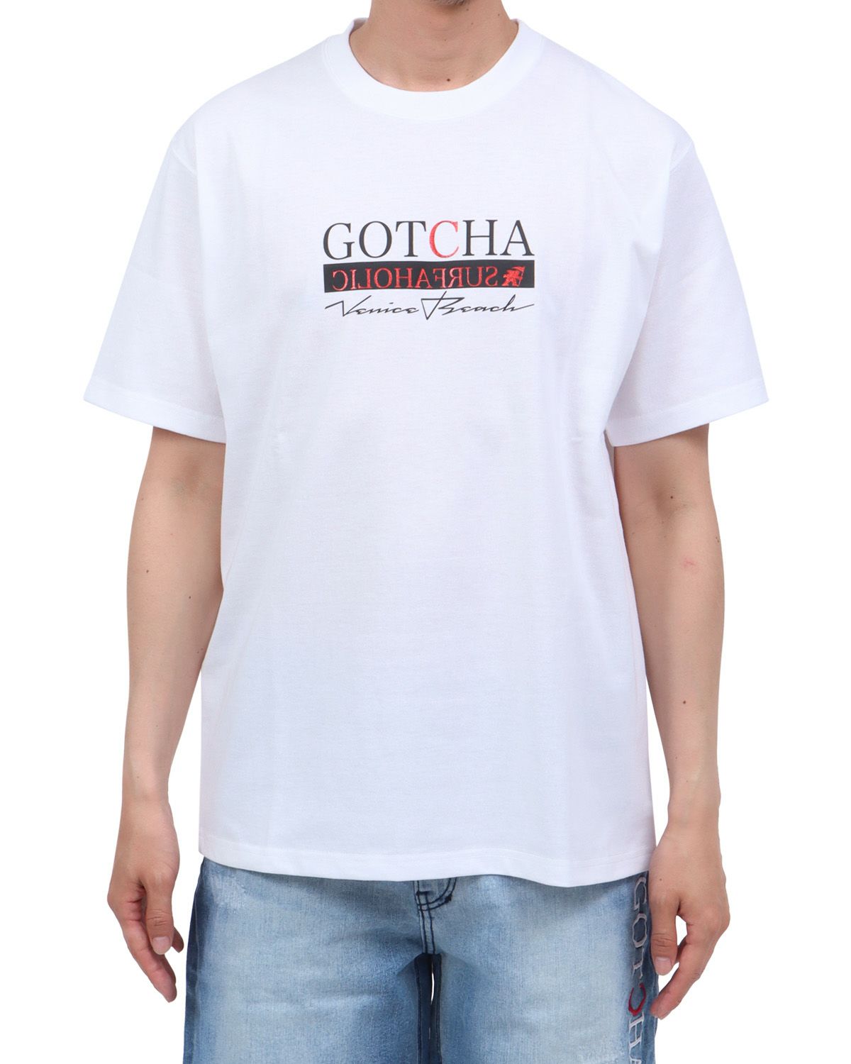 ホワイト：174cm62kg(Lサイズ着用)