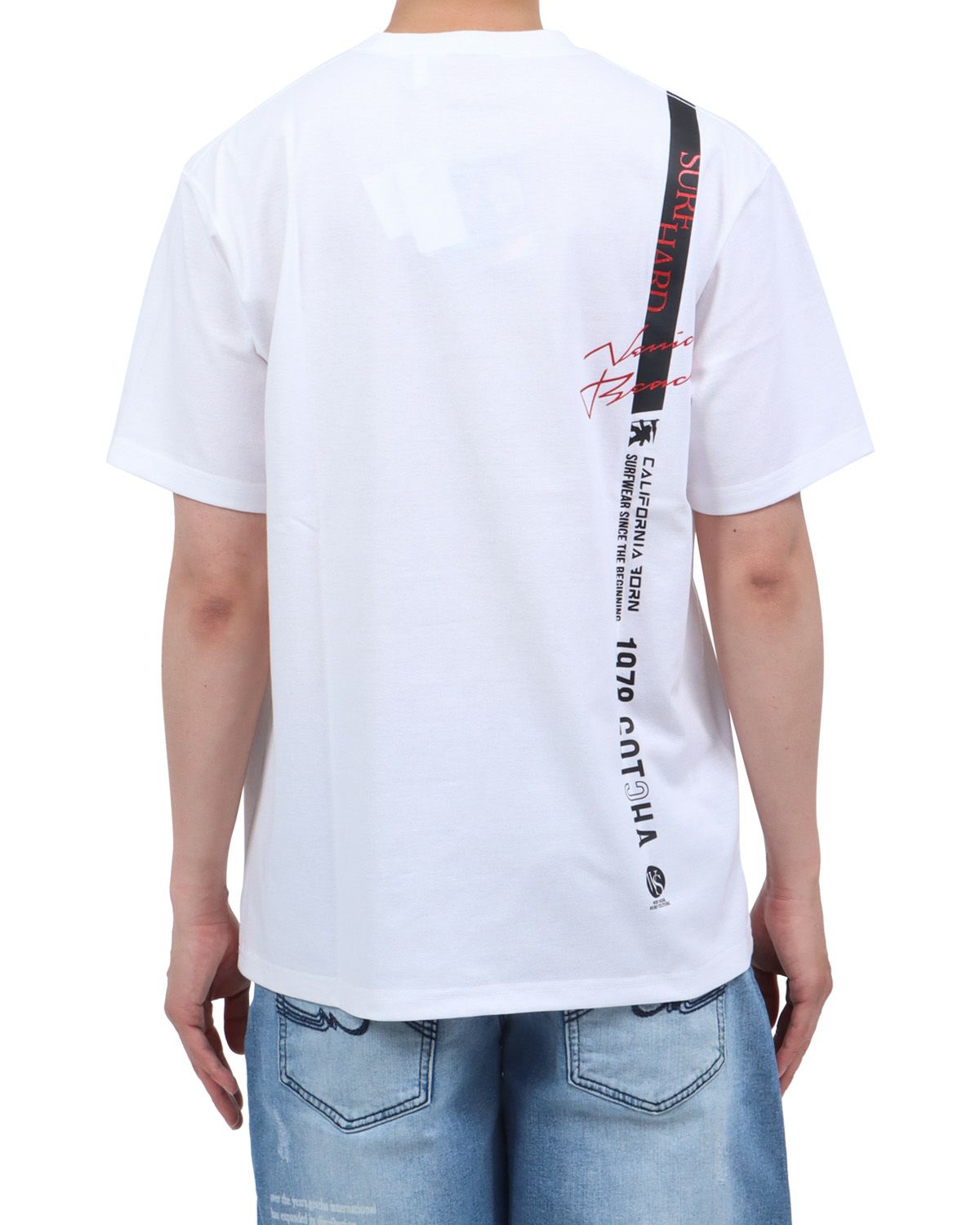 ホワイト：174cm62kg(Lサイズ着用)