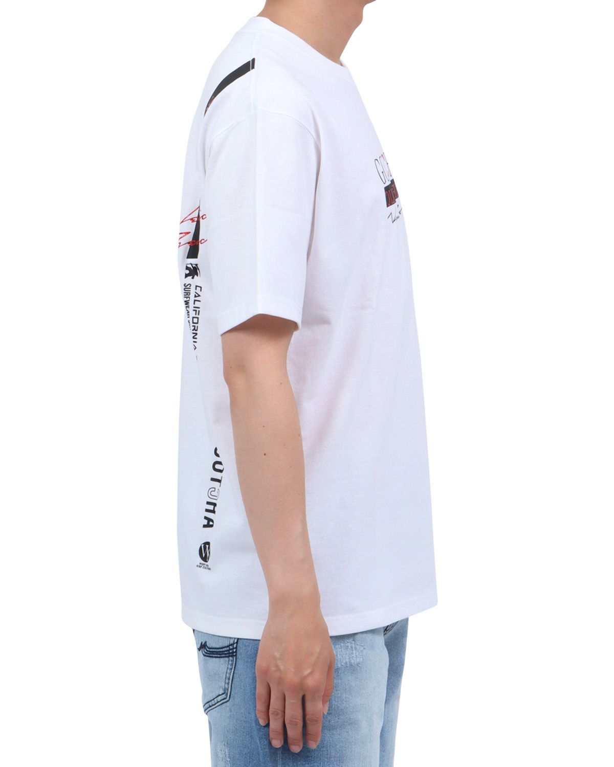 ホワイト：174cm62kg(Lサイズ着用)