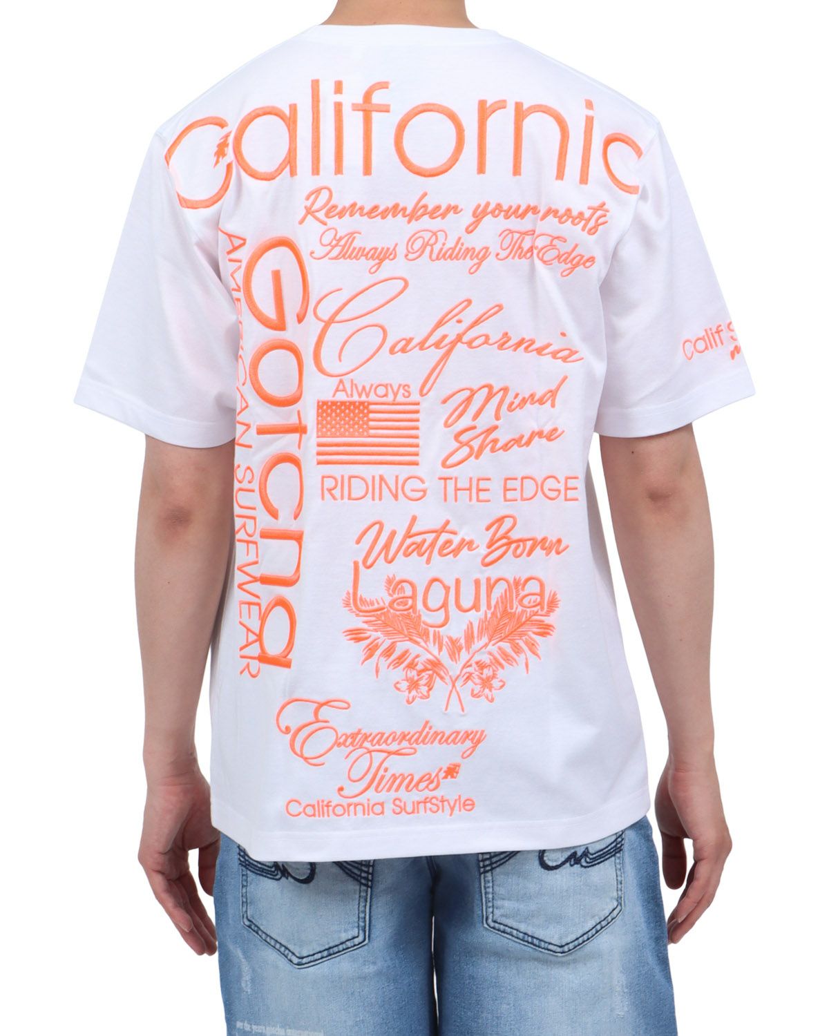 ホワイト：174cm62kg(Lサイズ着用)