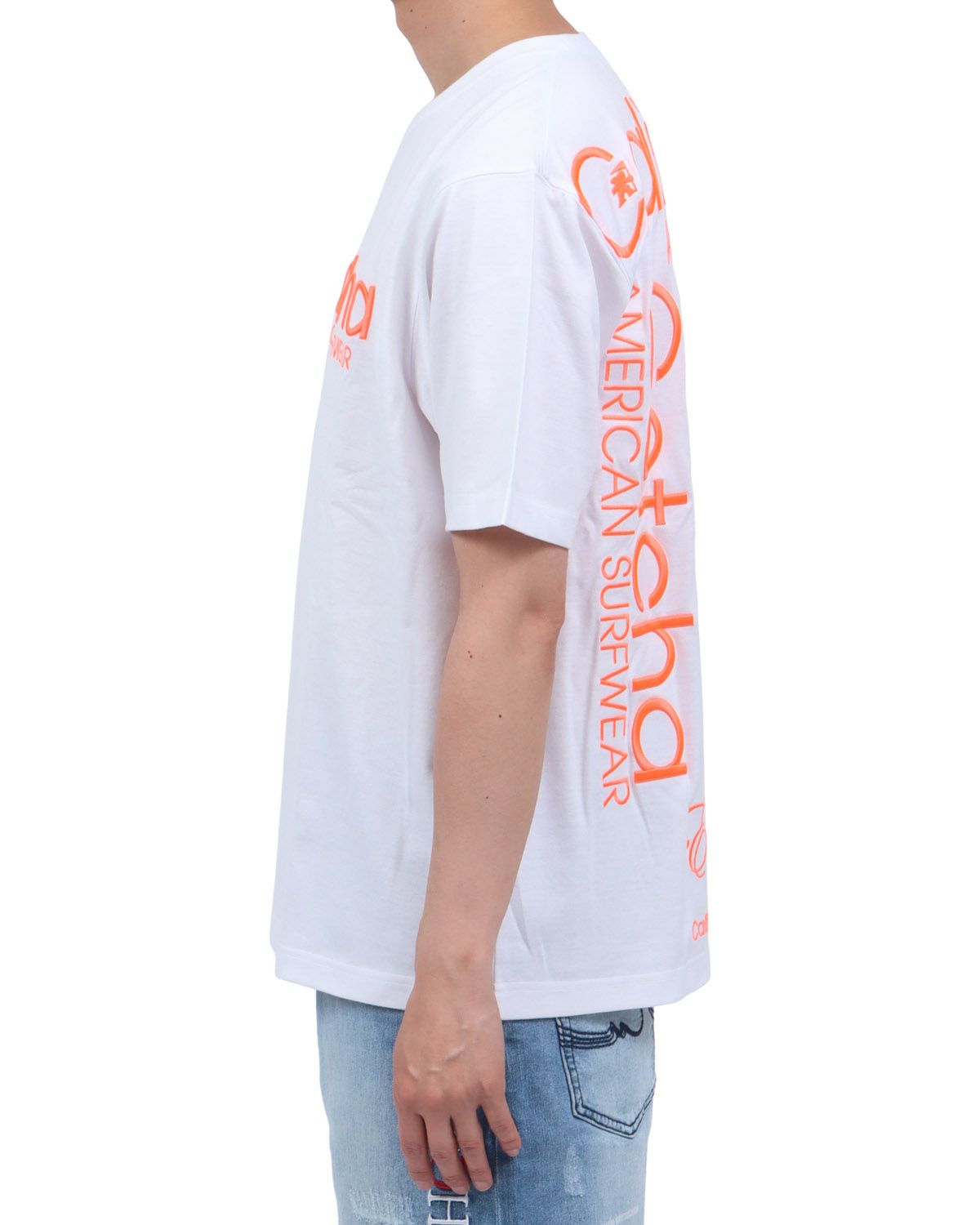 ホワイト：174cm62kg(Lサイズ着用)