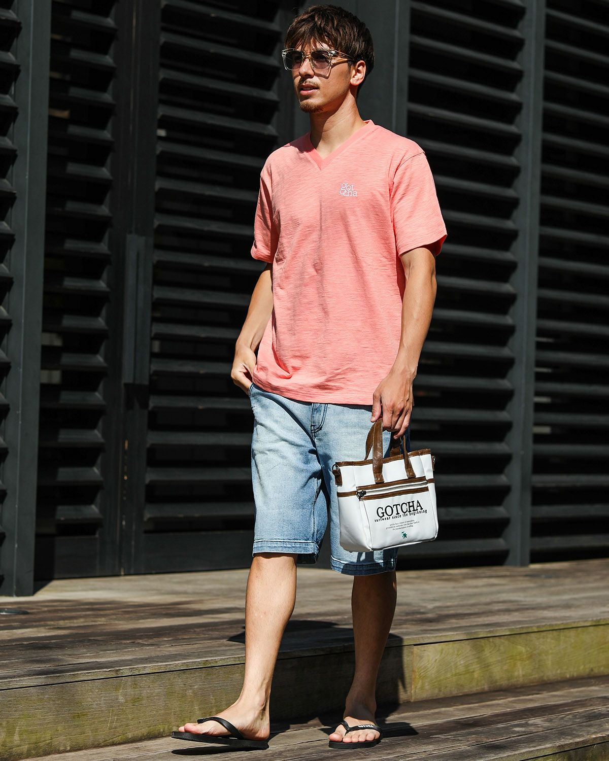 サーモンピンク：180cm/70kg(Lサイズ着用)