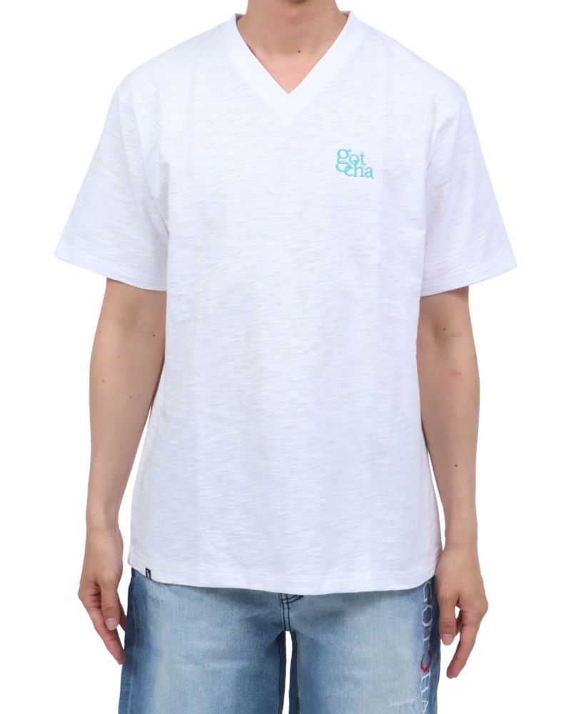 ホワイト Vネック Tシャツ SilkyFACT×ピップ 半袖Vネックシャツ 8粒(背面)・1枚入 メンズ