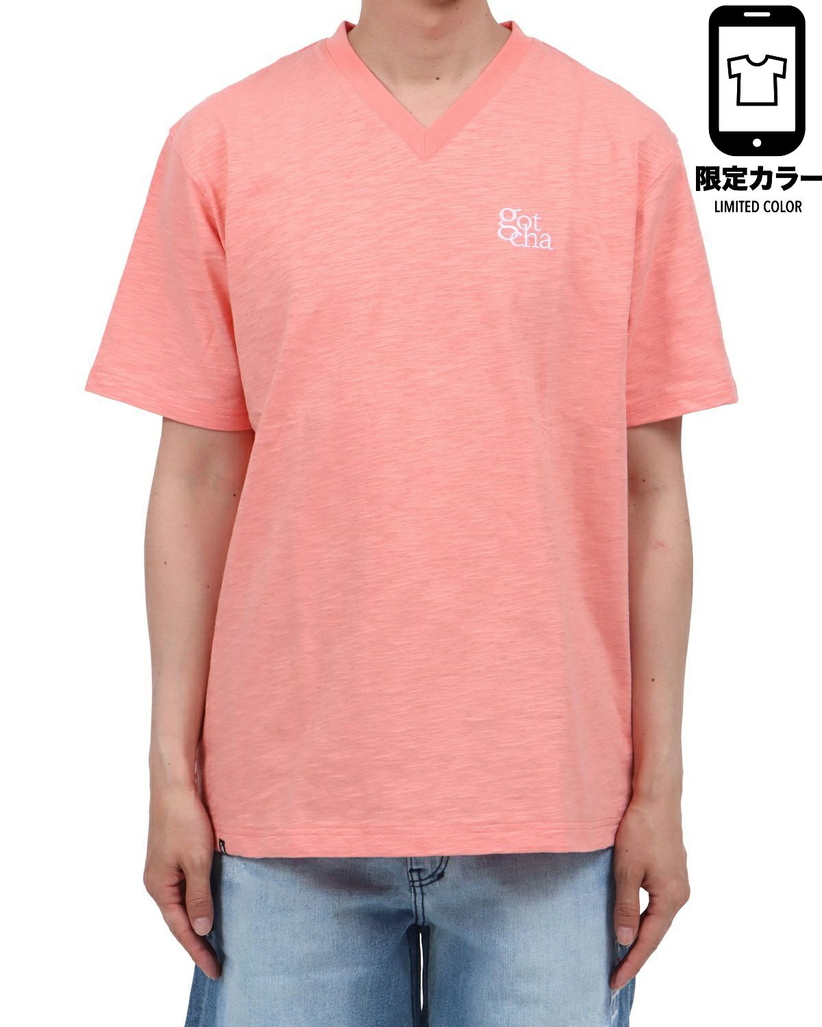 サーモンピンク：174cm62kg(Lサイズ着用)