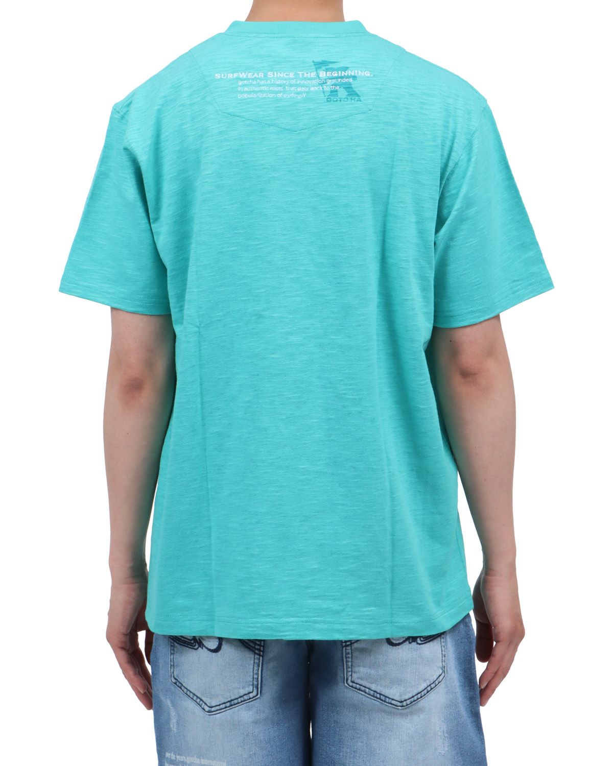 ミントグリーン：174cm62kg(Lサイズ着用)