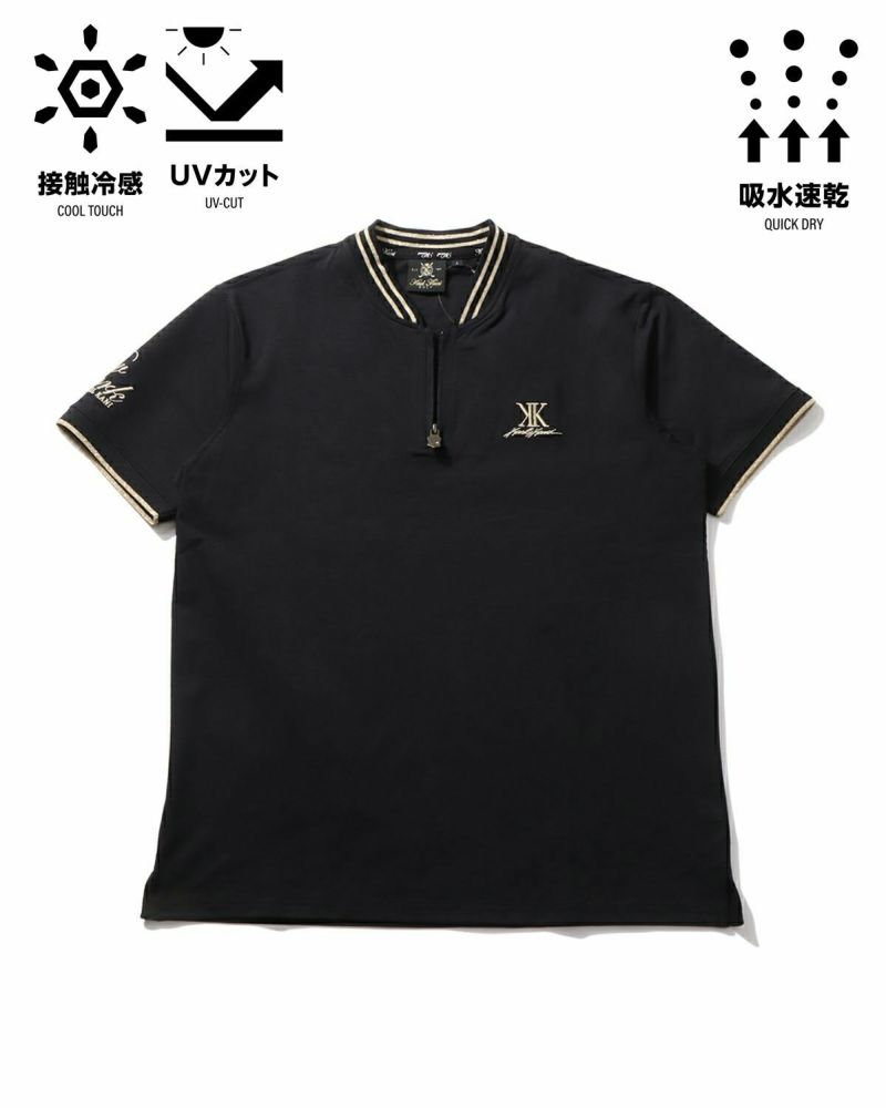Karl Kani GOLF] ハイブリッド 多機能 衿リブ ハーフジップ