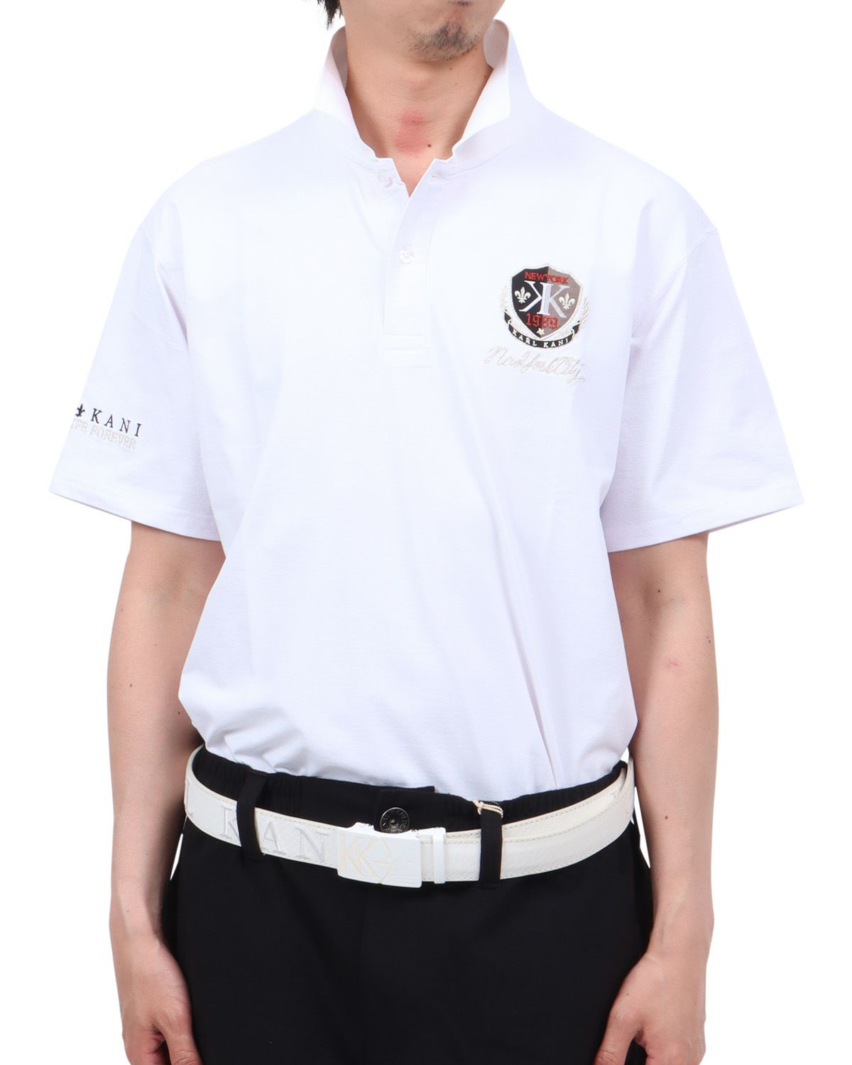 ホワイト：174cm62kg(Lサイズ着用)